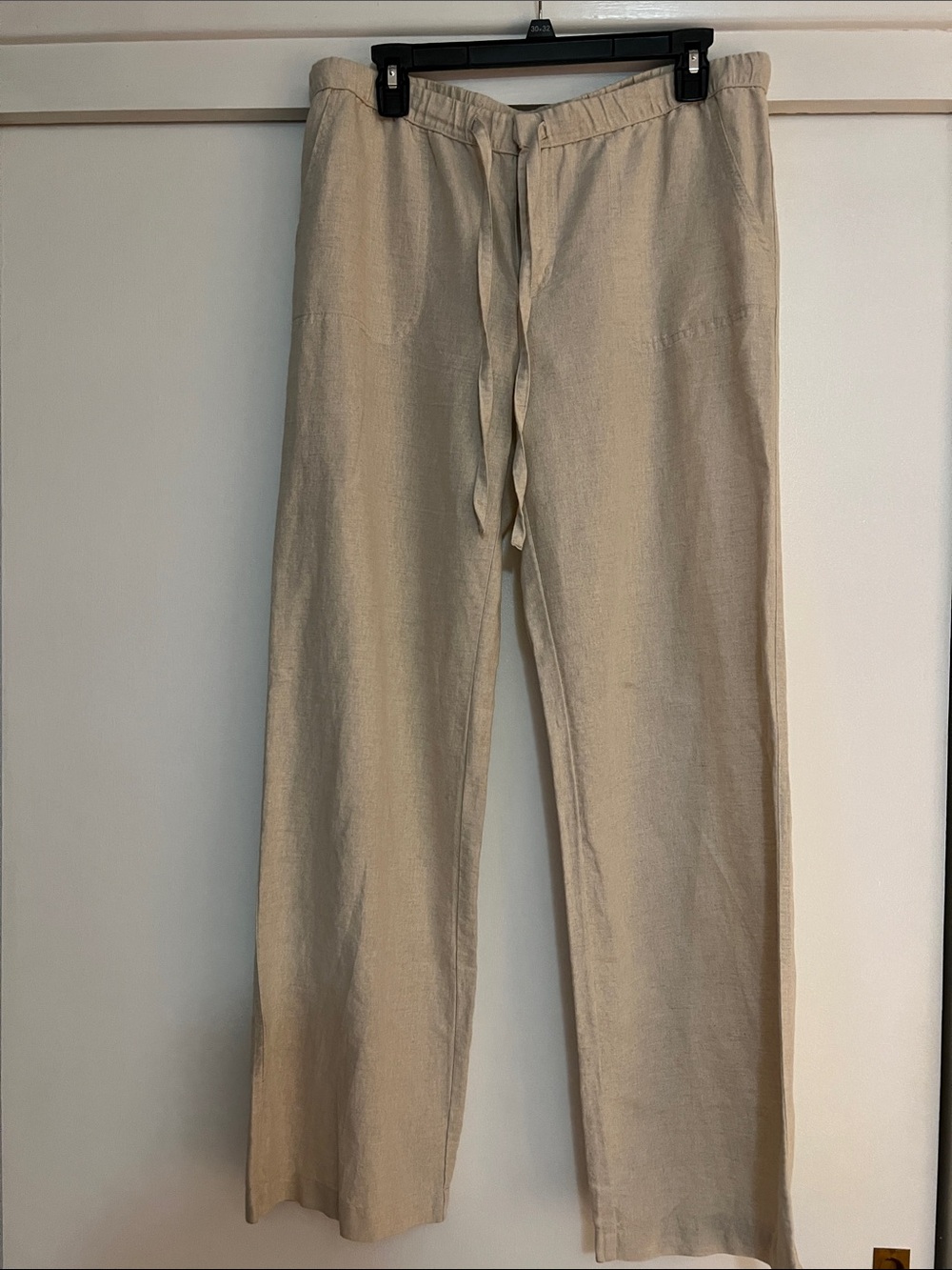 Women’s Liz Claiborne Casual Drawstring Linen-Blend Pants - Cream